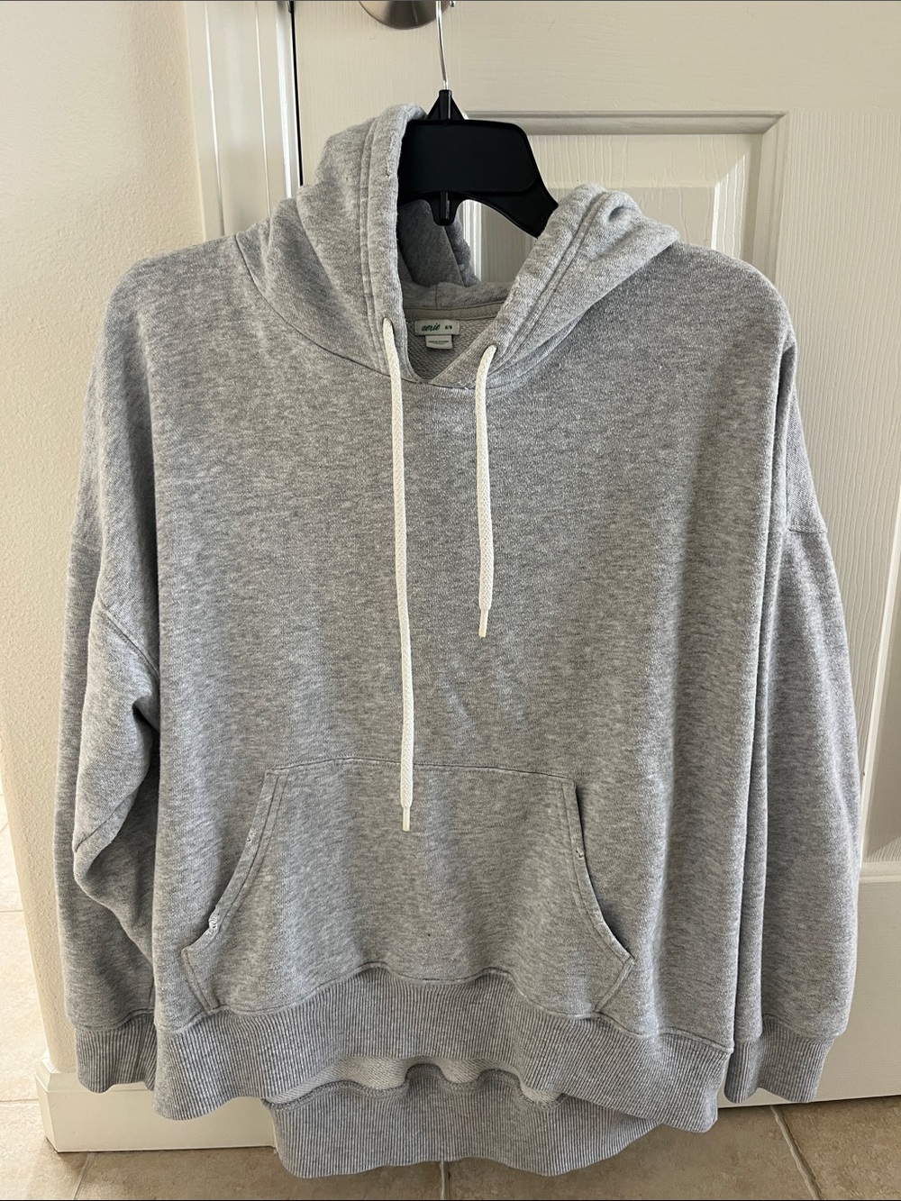 aerie Light Gray Pullover Hoodie with Drawstring